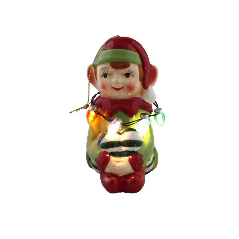 Mr. Christmas Elf Ornament LED Light Up Holiday